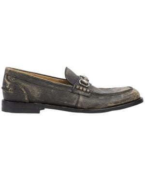 Gucci Washed Effect Horsebit Loafers - Grey