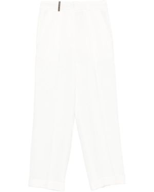 Peserico Side-Pocket Cropped Trousers - White