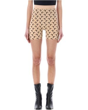 Marine Serre Moon Print Jersey Shorts - Natural