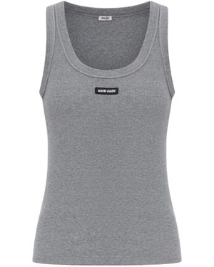 Miu Miu Crew Neck Vest - Gray