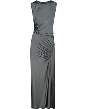 Giorgio Armani Crystal-Embellished Ruched Maxi Dress - Gray