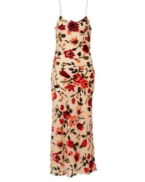 Rodarte Sheer Floral Velvet Devoré Slip Dress - White