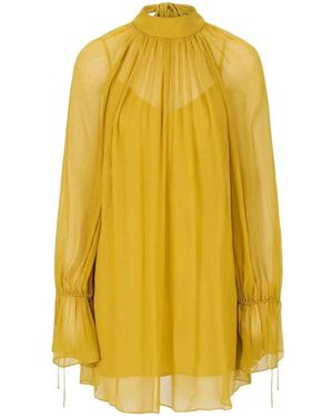 STAUD Roux Rear Tie Fastening Dress - Yellow