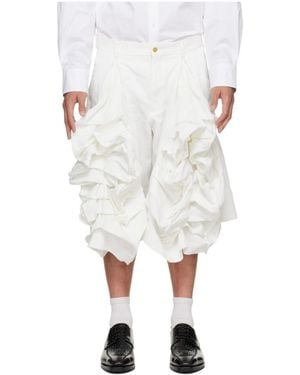 Comme des Garçons Ruffled Shorts - White