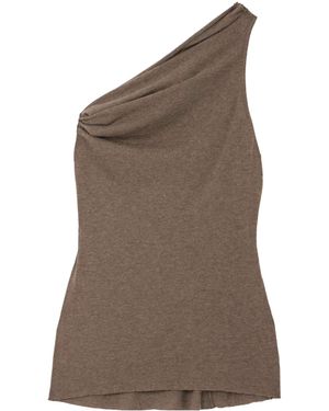 Rick Owens Single-Shoulder Knitted Top - Brown