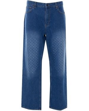 Daily Paper Uomo Monogram Wide-Leg Jeans - Blue