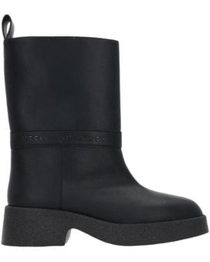 Stella McCartney Logo Lettering Pull-On Ankle Boots - Black