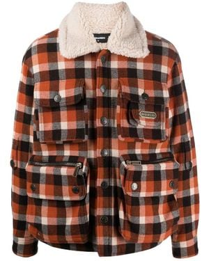 DSquared² Americana Checkered Button-Up Jacket - Brown