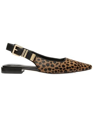 MICHAEL Michael Kors Darrington Leopard Printed Slingback Flat Shoes - Brown
