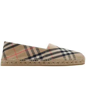 Burberry Checked Mews Slip-On Espadrilles - Brown