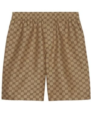 Gucci Gg Supreme Shorts - Natural