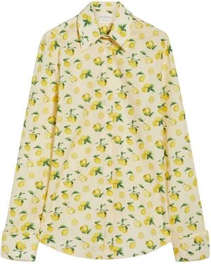 Sportmax Lemon-Print Cotton Shirt - Yellow