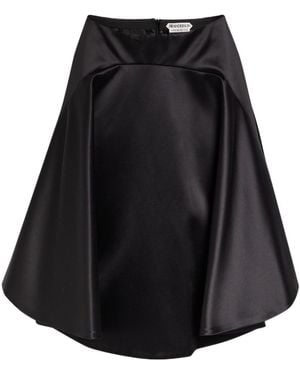 JW Anderson Asymmetric-Hem Cotton And Silk-Blend Mini Skirt - Black