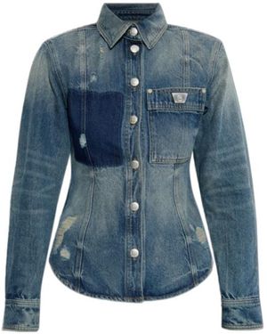 MISBHV Buckled Long-Sleeved Denim Jacket - Blue