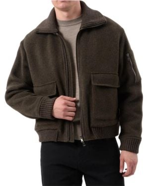 Paul & Shark Ribbed-Collar Zip-Up Jacket - Black