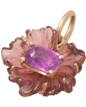 Irene Neuwirth Tropical Flower 18-Karat Rose, Tourmaline And Sapphire Pendant - Pink