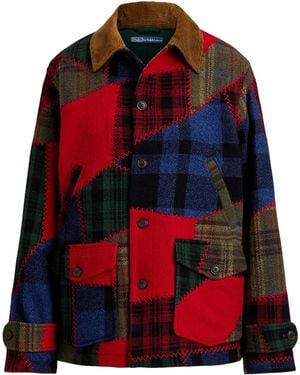 Polo Ralph Lauren Patchwork Corduroy-Collar Jacket - Red