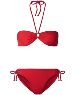 Norma Kamali Jason Cutout Halterneck Bikini - Red