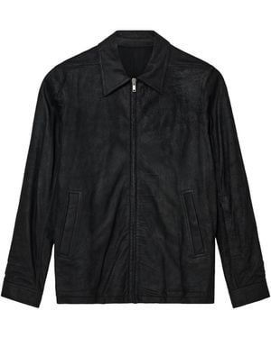 Rick Owens Long-Sleeved Leather Jacket - Black