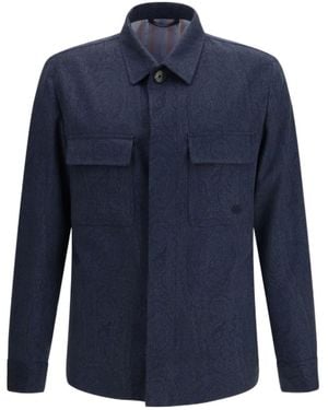 Etro Flap Pocket Shirt Jacket - Blue