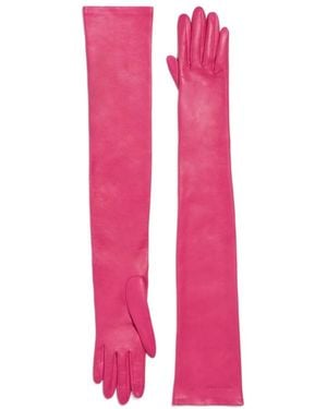 Balenciaga Long Leather Gloves - Pink