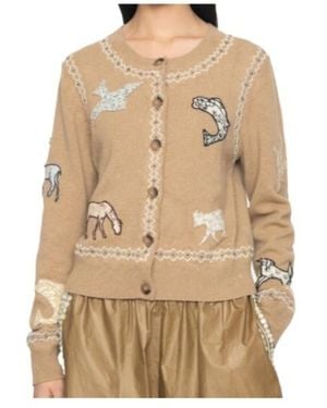 Sea Winslow Animal-Patch Cardigan - Natural