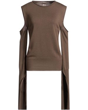 Rick Owens Solid-Color Wool Knit Top - Brown