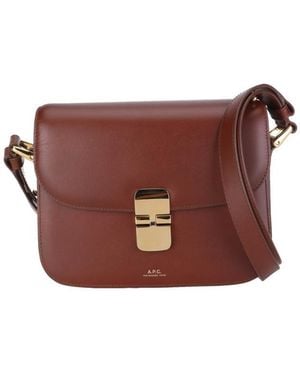 A.P.C. Logo Printed Shoulder Bag - Brown