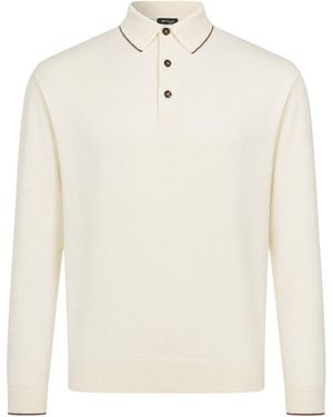 Kiton Long-Sleeve Polo Shirt - White