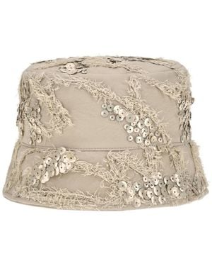 Brunello Cucinelli Sequin Bucket Hat - Natural
