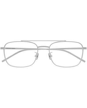 Bottega Veneta Eyewear Pilot Frame Glasses - White