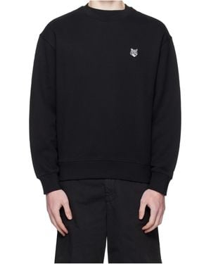 Maison Kitsuné Maison Kitsuné Fox Head Crewneck Sweatshirt - Blue