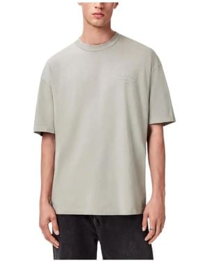 AllSaints Xander Logo-Embossed Crew-Neck T-Shirt - Grey