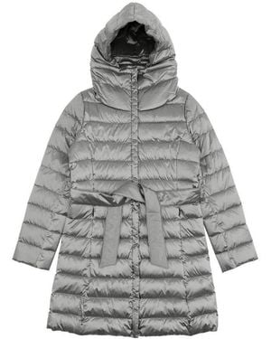 Weekend by Maxmara Hooded Quilted Down Jacket - Grey