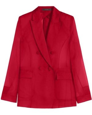 Max Mara Long-Sleeved Suit Jacket - Red