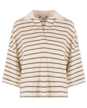 Brunello Cucinelli Striped Polo Shirt - Natural