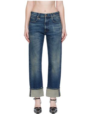 R13 Cuffed Romeo Jeans - Blue