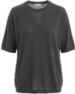 Brunello Cucinelli Short-Sleeved Top - Grey