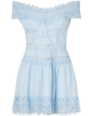 Charo Ruiz Cotton-Blend Mini Dress - Blue