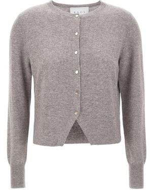 Kaos Ribbed Button-Up Cardigan - Gray