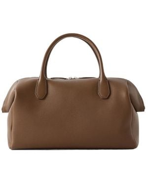 The Row Faye Textured-Leather Tote - Brown
