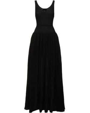 Self-Portrait Crocheted Knitted Dress - Black