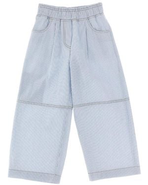 Brunello Cucinelli Logo Casual Pants - Blue