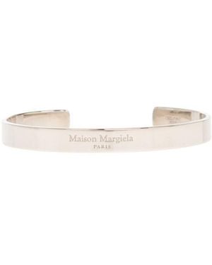 Maison Margiela Logo Engraved Bangle Bracelet - White