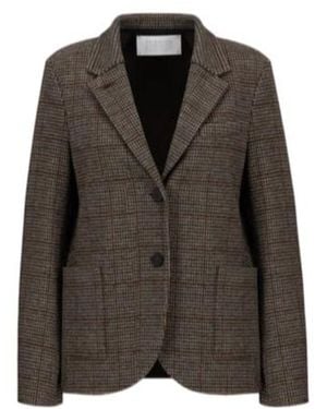 Harris Wharf London Check-Houndstooth Blazer - Black