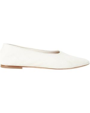 STAUD Round Head Ballet Shoes - White