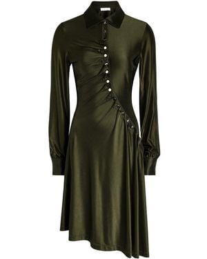 Rabanne Ruched Shirt Mini Dress - Green
