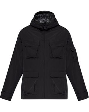 Versace Jeans Couture Couture Logo Patch Hooded Insulated Jacket - Black