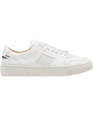 BOSS Leather Casual Trainers - White