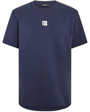 Balmain Logo Short-Sleeved T-Shirt - Blue